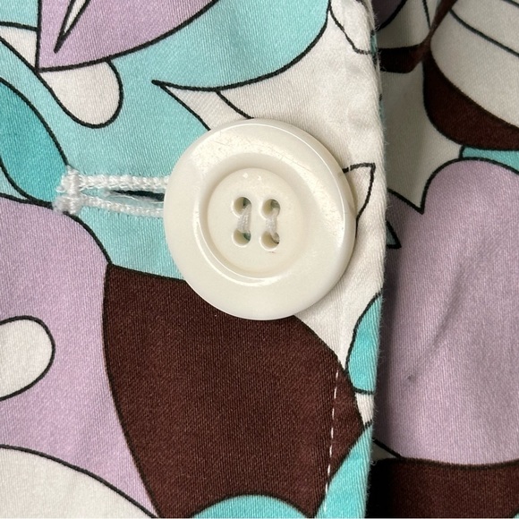 Chadwick's Vtg 70's Retro Styled Blue Floral Presley Long Button 4P Blazer - Picture 7 of 15